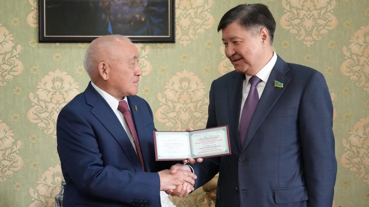 On April 22, 2026, a guest lecture was held at Kunaev University with the participation of the Deputy Chairman of the Senate of the Parliament of the Republic of Kazakhstan, Zhakyp Asanov.